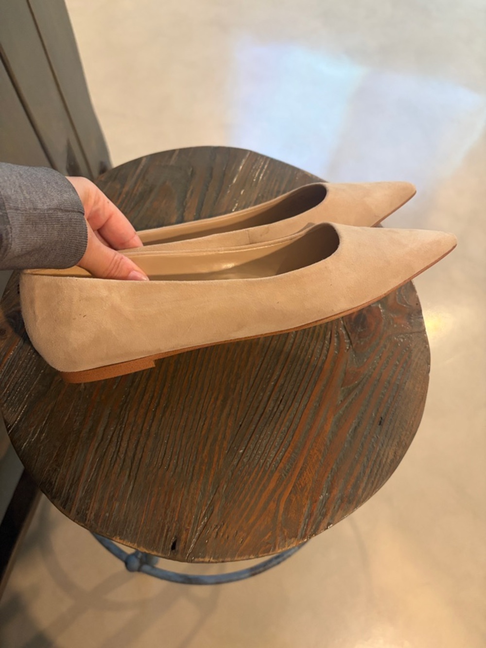 Sam Edelman Pointed Toe Suede Flats - Beige - Picture 2 of 5